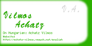 vilmos achatz business card